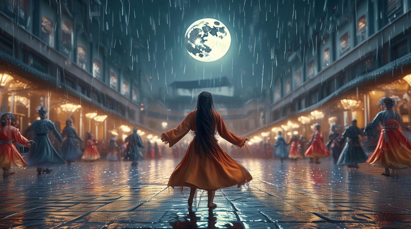 雨夜广场舞曲mp3为何有白天的月亮？