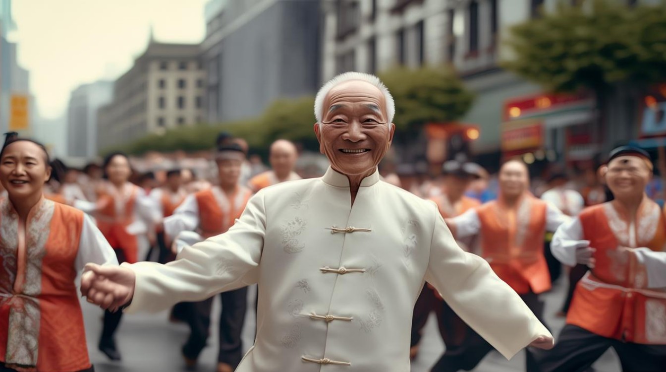 广场舞爷爷今年七十八