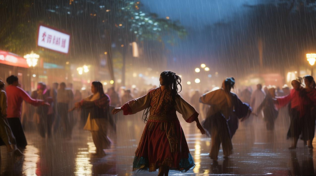 雨夜广场舞心中的阿妹