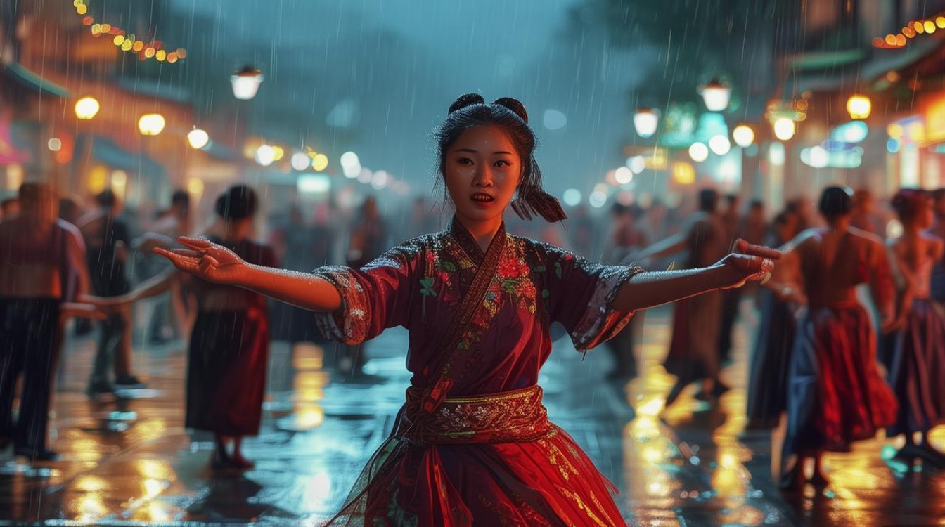 雨夜广场舞心中的阿妹